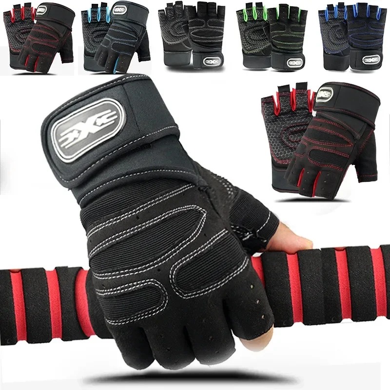 Workout Glove Gym - Men Women Fingerless Workout Gloves with